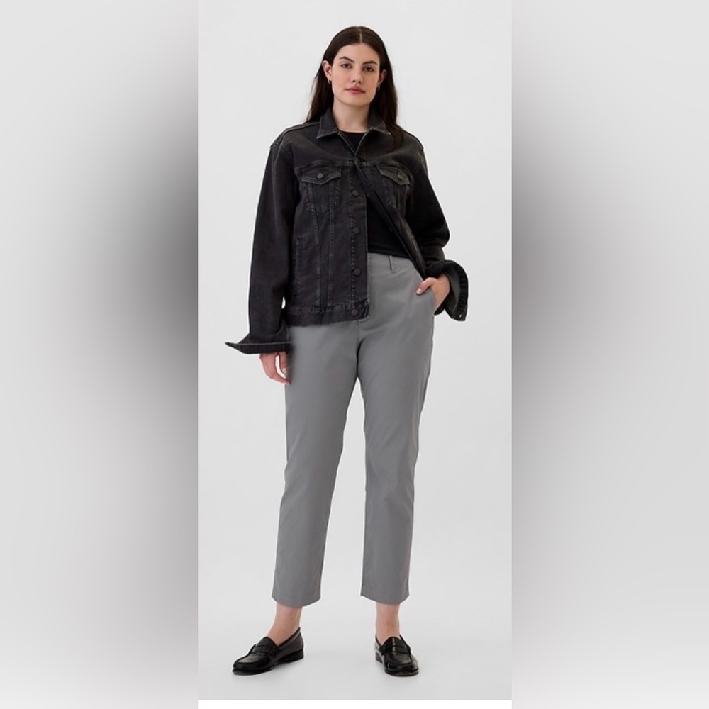 Gap Downtown Khaki Pants Gray Ankle Stretch Mid Rise